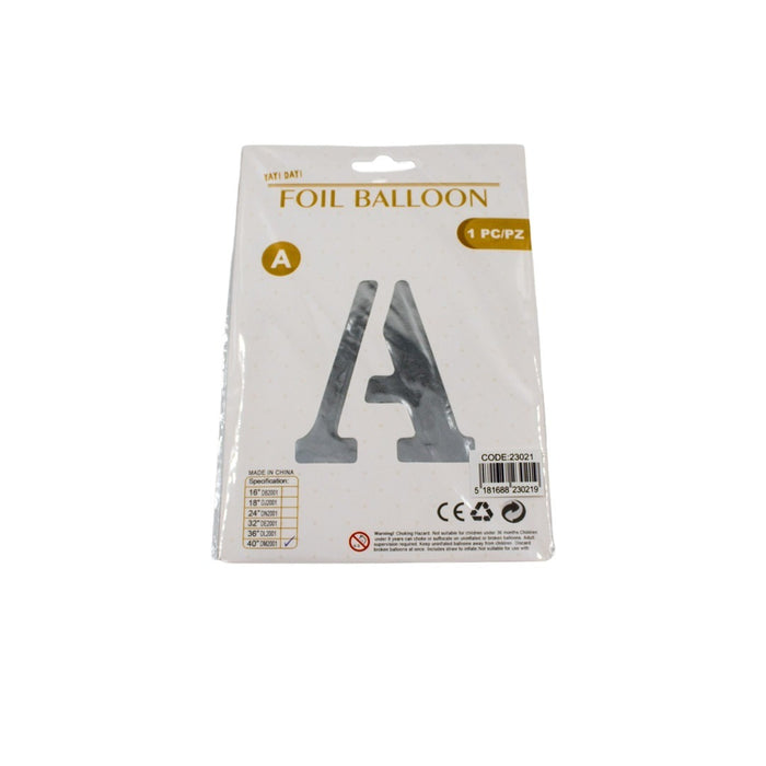 FOIL LETTER BALLOON SILVER 40''