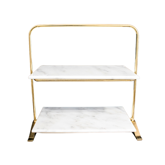 GOLD MARBLE CAKE STAND 41X22X41CM