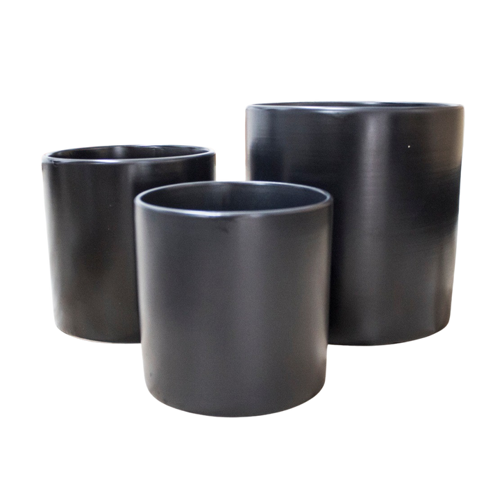 CERAMIC POT BLACK 3 SIZE