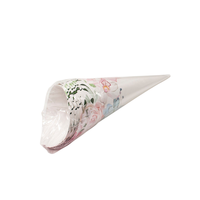 FLORAL PAPER CONES - 10pcs