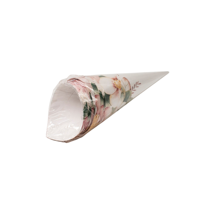 FLORAL PAPER CONES - 10pcs