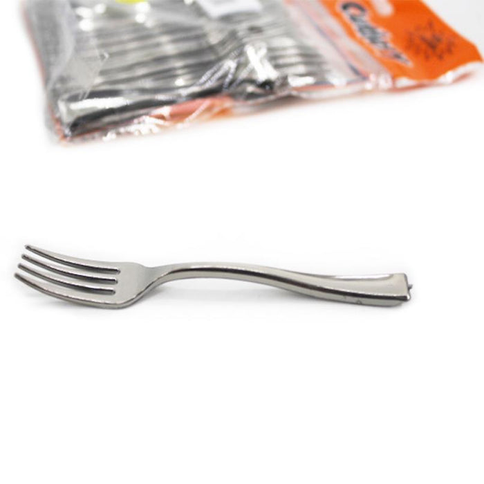 Plastic silver forks 36pcs - 10cm - Deventor